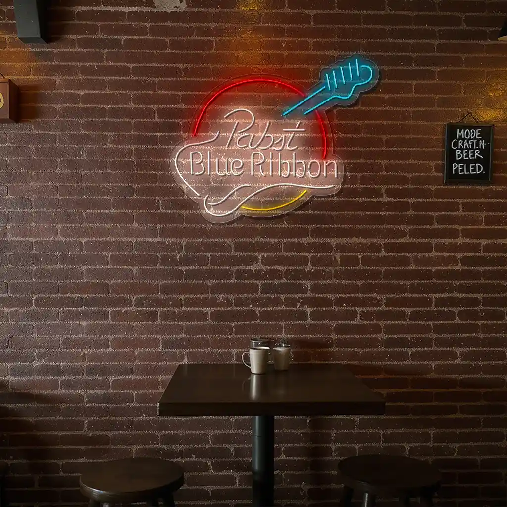 retro neon sign design vibrant pabst blue ribbon style 8 retro neon sign design vibrant pabst blue ribbon style 8