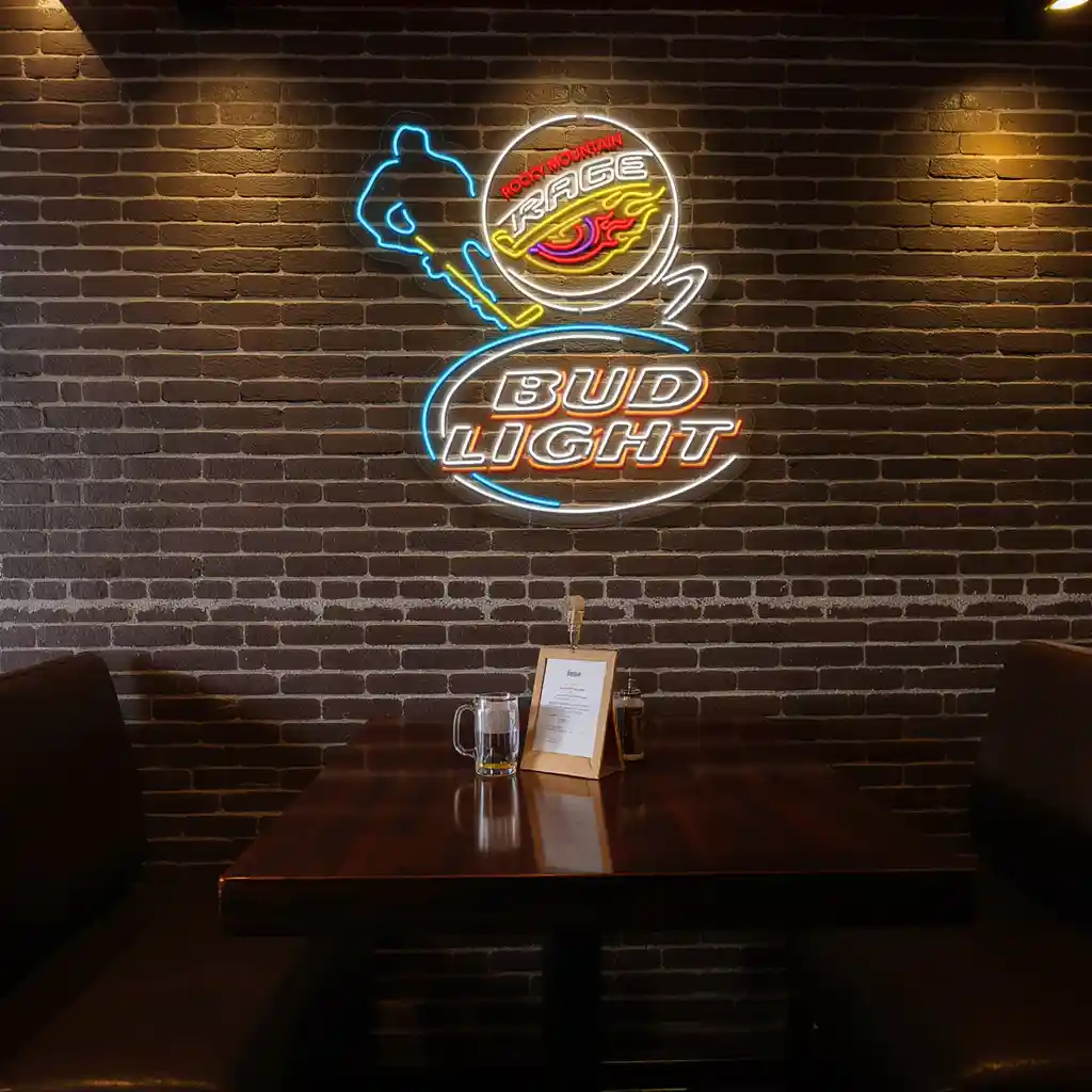 rocky mountain rage neon hockey sign bud light design 4 rocky mountain rage neon hockey sign bud light design 4