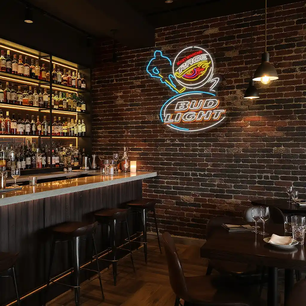 rocky mountain rage neon hockey sign bud light design 8 rocky mountain rage neon hockey sign bud light design 8