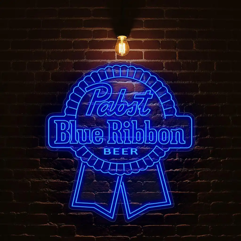 stunning neon blue ribbon sign for beer lovers and collectors best selling stunning neon blue ribbon sign for beer lovers and collectors best selling