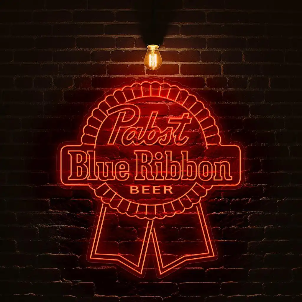 stunning neon blue ribbon sign for beer lovers and collectors fashion forward stunning neon blue ribbon sign for beer lovers and collectors fashion forward