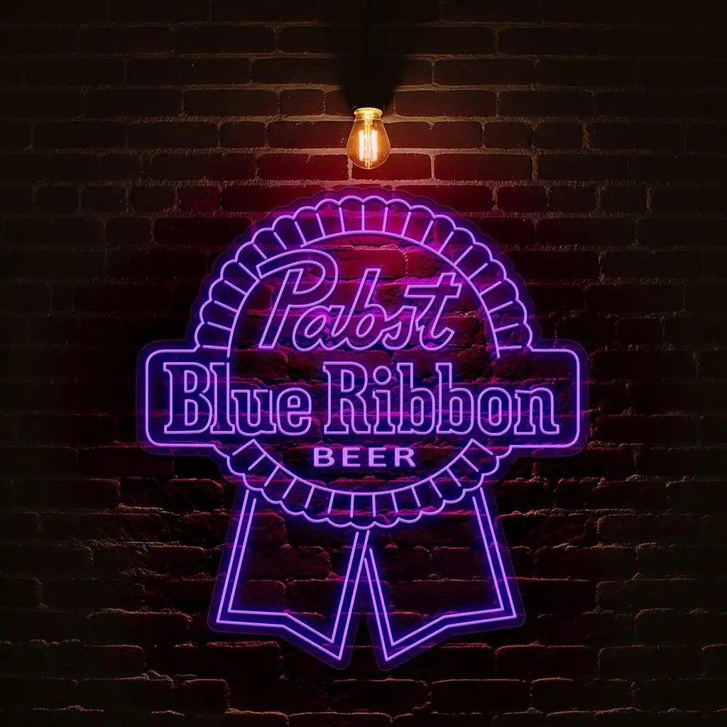 stunning neon blue ribbon sign for beer lovers and collectors high quality stunning neon blue ribbon sign for beer lovers and collectors high quality