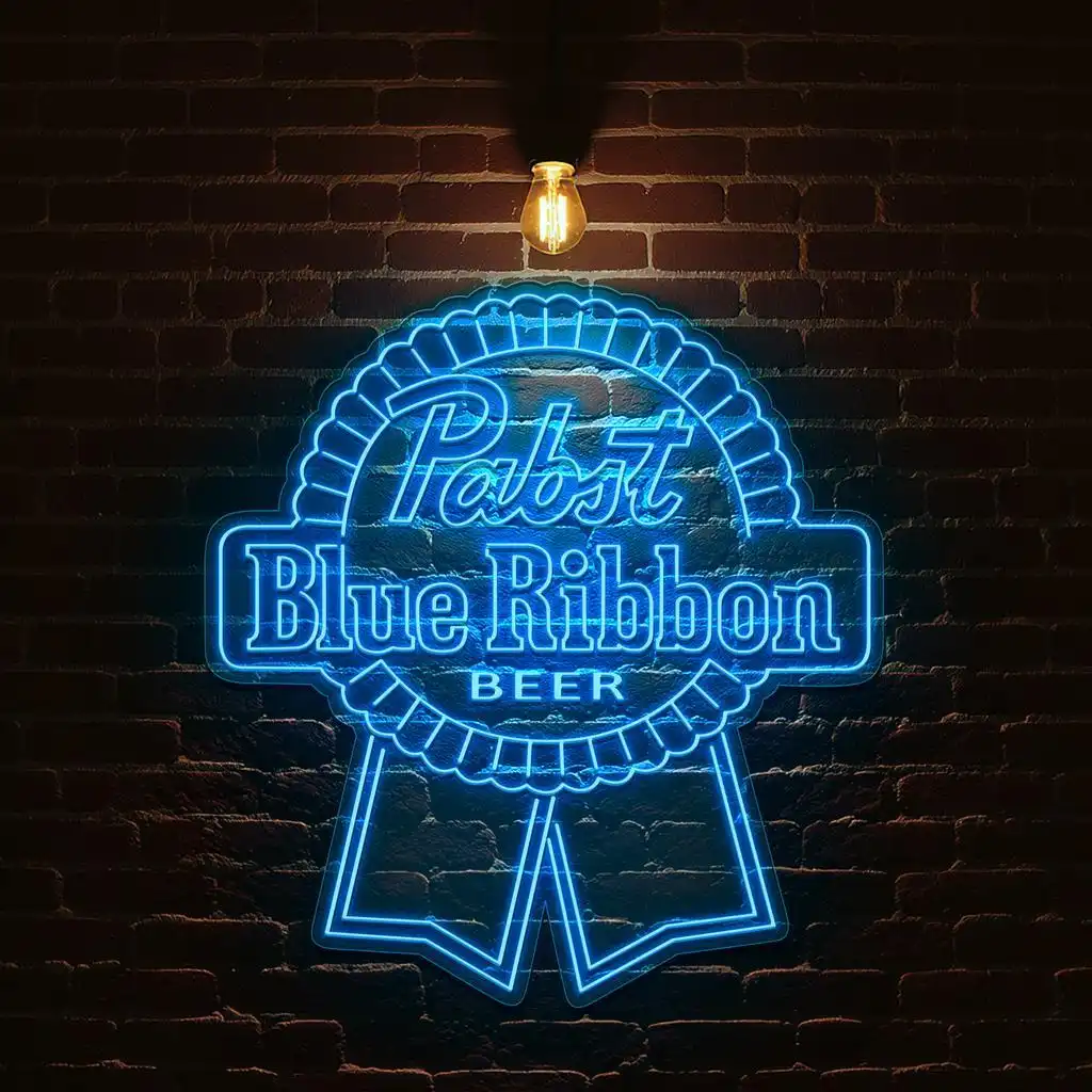 stunning neon blue ribbon sign for beer lovers and collectors premium grade stunning neon blue ribbon sign for beer lovers and collectors premium grade