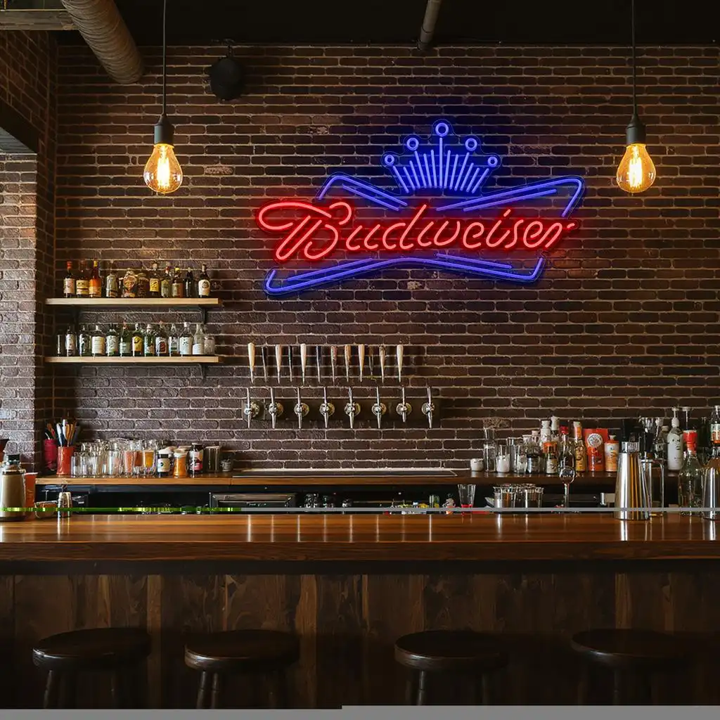 stylish budweiser neon sign perfect for home bar decoration high quality stylish budweiser neon sign perfect for home bar decoration high quality