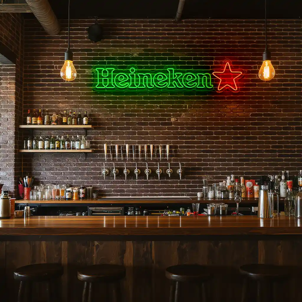 stylish heineken neon sign for home bar or man cave decor premium grade stylish heineken neon sign for home bar or man cave decor premium grade