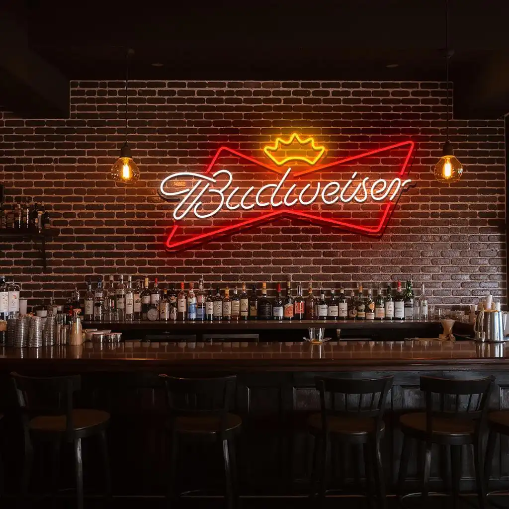 stylish neon budweiser sign for home bar or man cave decoration fashion forward stylish neon budweiser sign for home bar or man cave decoration fashion forward
