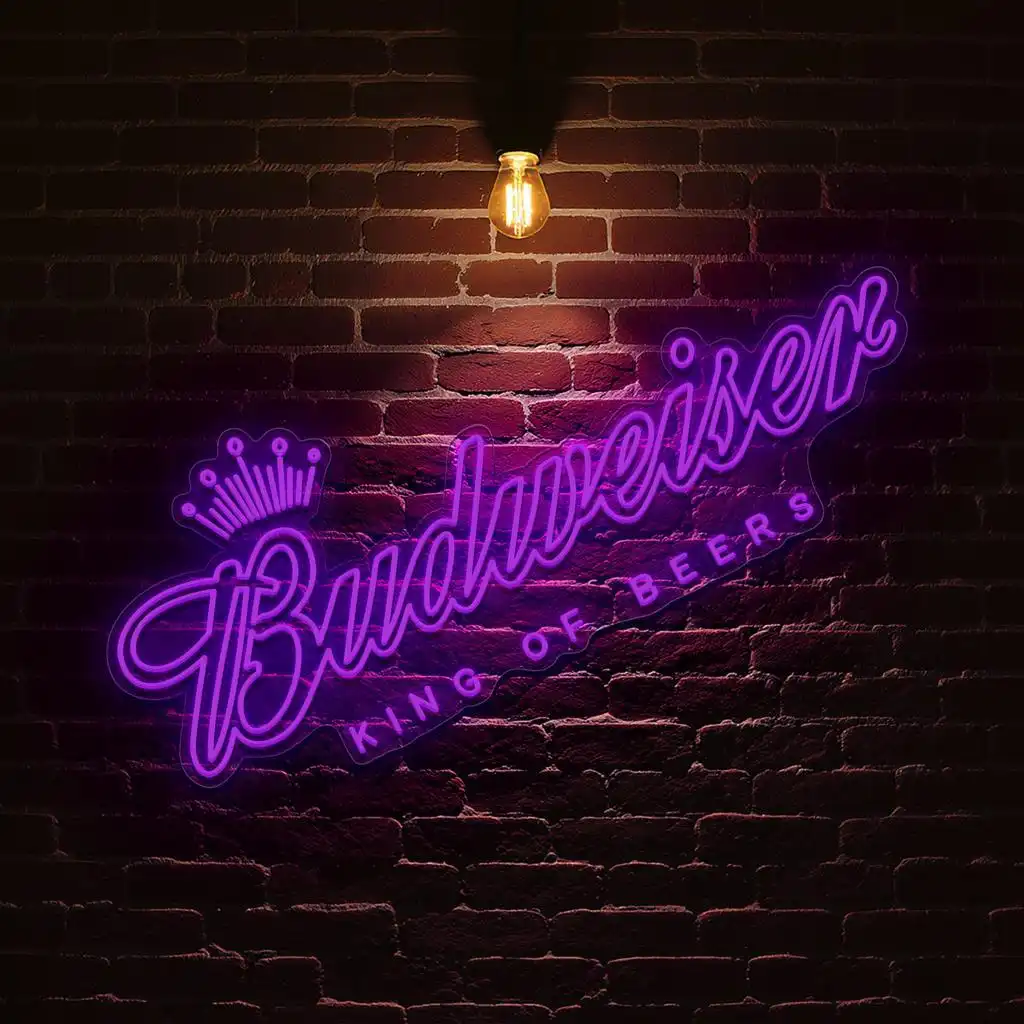 stylish neon budweiser sign illuminate your space with elegance premium grade stylish neon budweiser sign illuminate your space with elegance premium grade