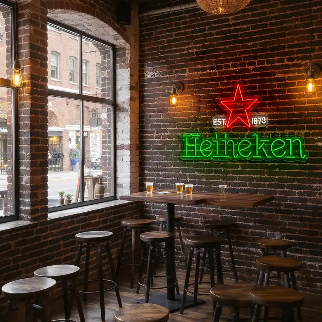 stylish neon heineken sign vintage design for your space trendy stylish neon heineken sign vintage design for your space trendy