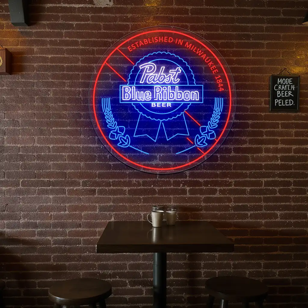 stylish neon pabst blue ribbon beer sign for unique decor high quality stylish neon pabst blue ribbon beer sign for unique decor high quality
