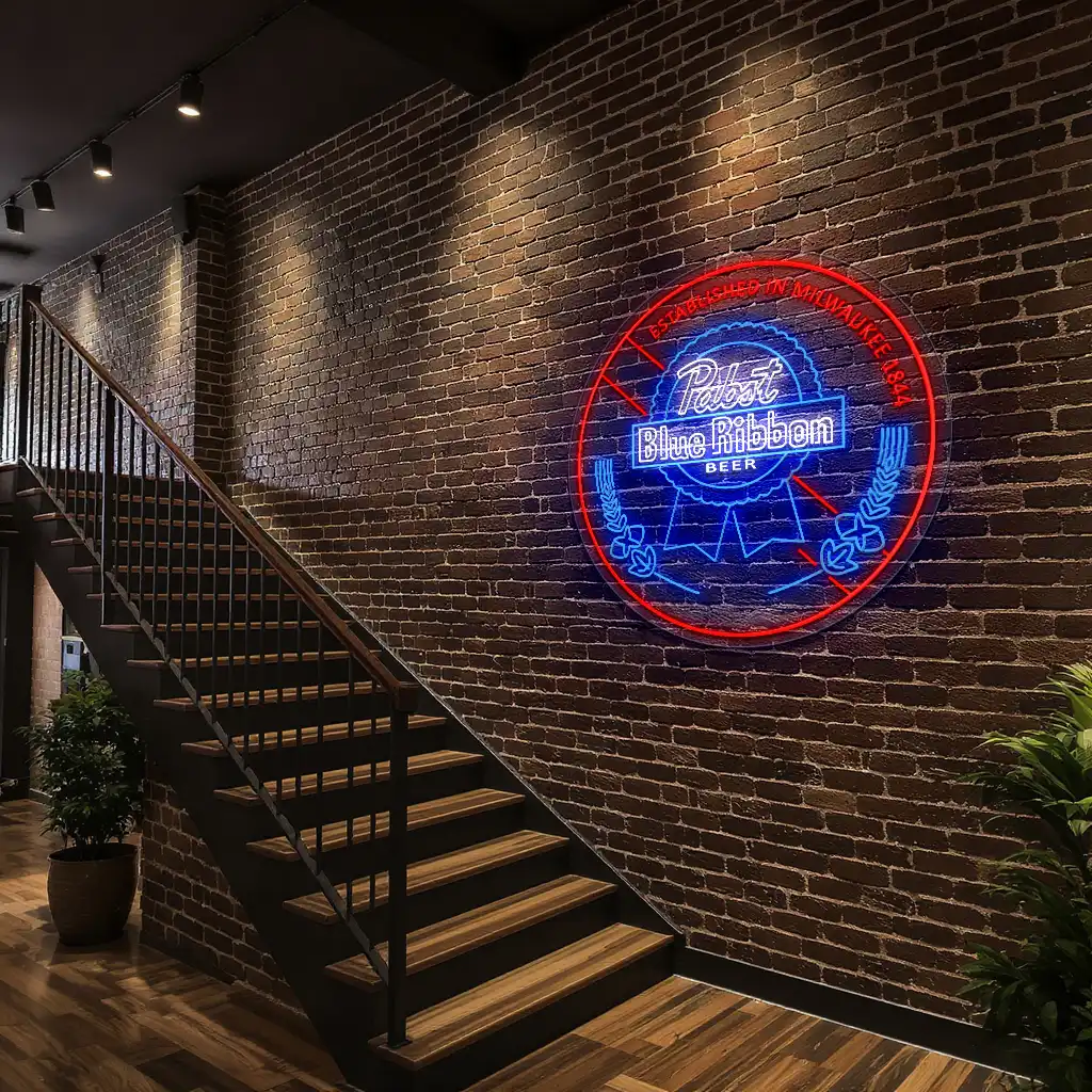 stylish neon pabst blue ribbon beer sign for unique decor premium grade stylish neon pabst blue ribbon beer sign for unique decor premium grade