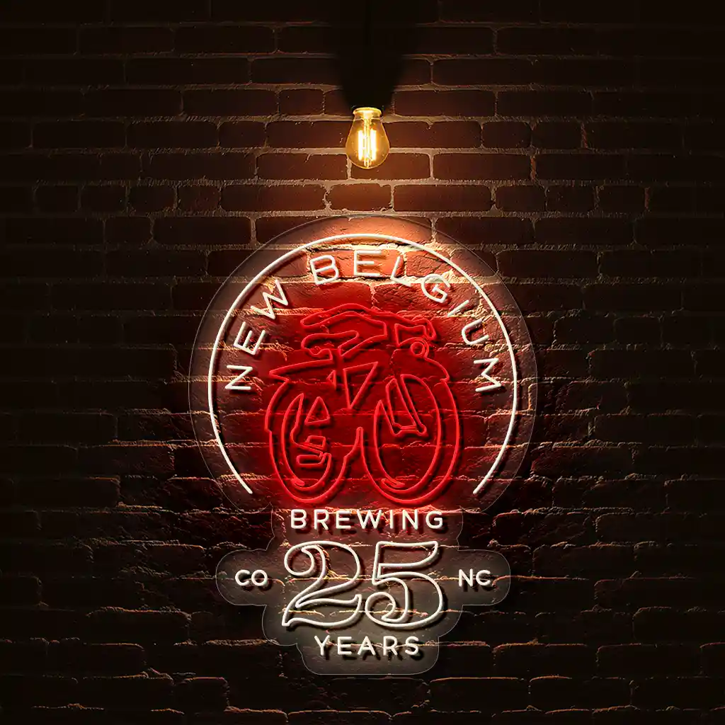 stylish neon sign design for new belgium brewings 25th year best selling stylish neon sign design for new belgium brewings 25th year best selling