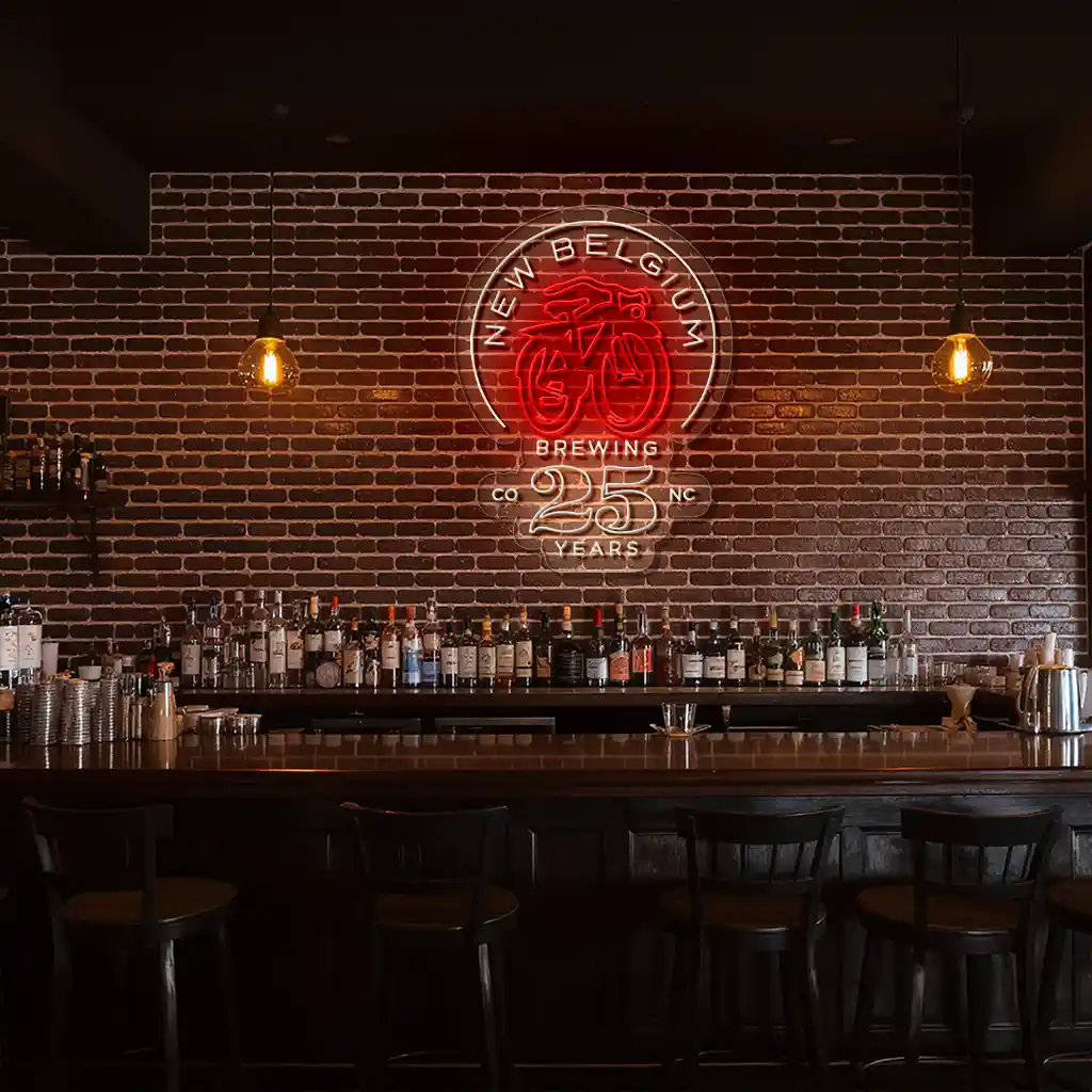 stylish neon sign design for new belgium brewings 25th year fashion forward stylish neon sign design for new belgium brewings 25th year fashion forward