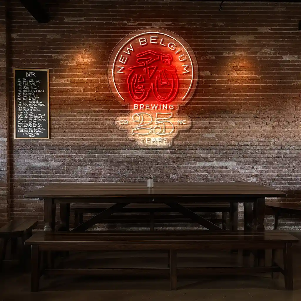stylish neon sign design for new belgium brewings 25th year top rated stylish neon sign design for new belgium brewings 25th year top rated