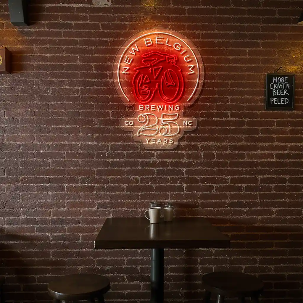 stylish neon sign design for new belgium brewings 25th year trendy stylish neon sign design for new belgium brewings 25th year trendy