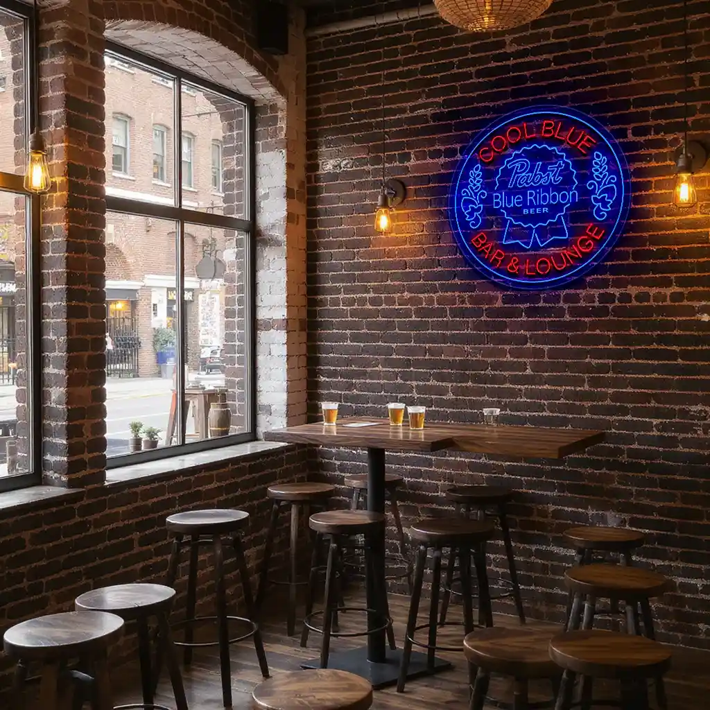 stylish neon sign design pabst blue ribbon bar lounge decor premium grade stylish neon sign design pabst blue ribbon bar lounge decor premium grade