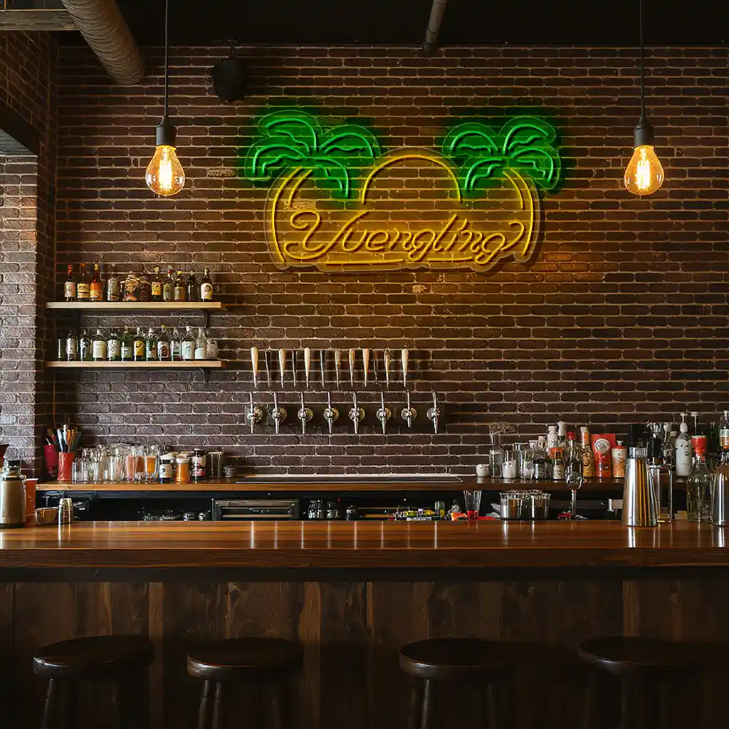 stylish neon sign with palm trees and sunset glow for decor high quality stylish neon sign with palm trees and sunset glow for decor high quality