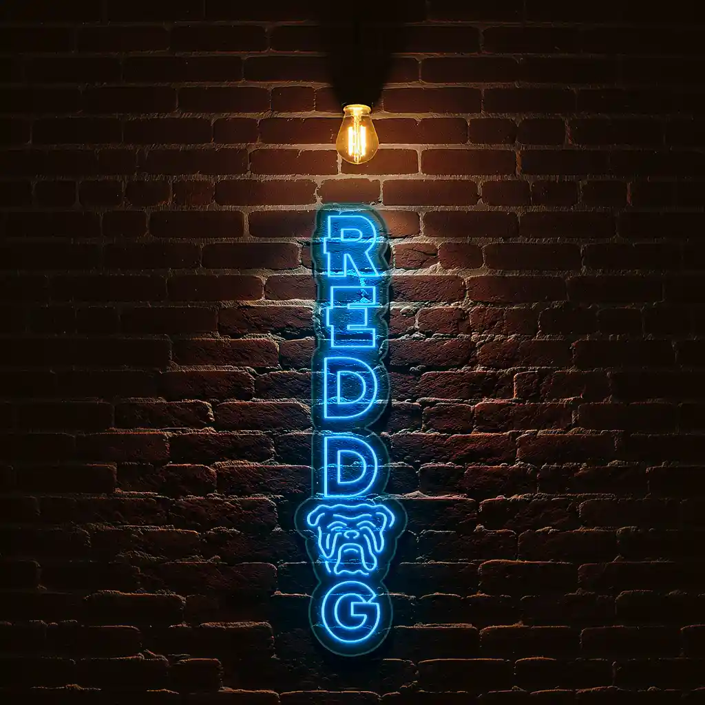 stylish vertical neon sign unique dog and text design 1 stylish vertical neon sign unique dog and text design 1