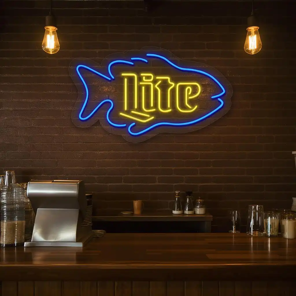 trendy neon fish sign for stylish home or business decor fashion forward trendy neon fish sign for stylish home or business decor fashion forward