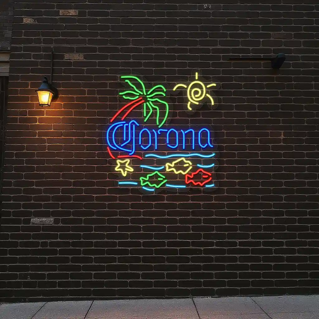 tropical neon signs beach vibes with palm sun and fish 5 tropical neon signs beach vibes with palm sun and fish 5