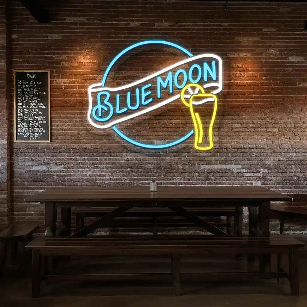 vibrant blue moon neon sign stylish bar decor for any space high quality vibrant blue moon neon sign stylish bar decor for any space high quality