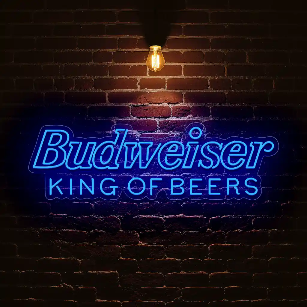 vibrant budweiser neon sign king of beers aesthetic decor 1 vibrant budweiser neon sign king of beers aesthetic decor 1