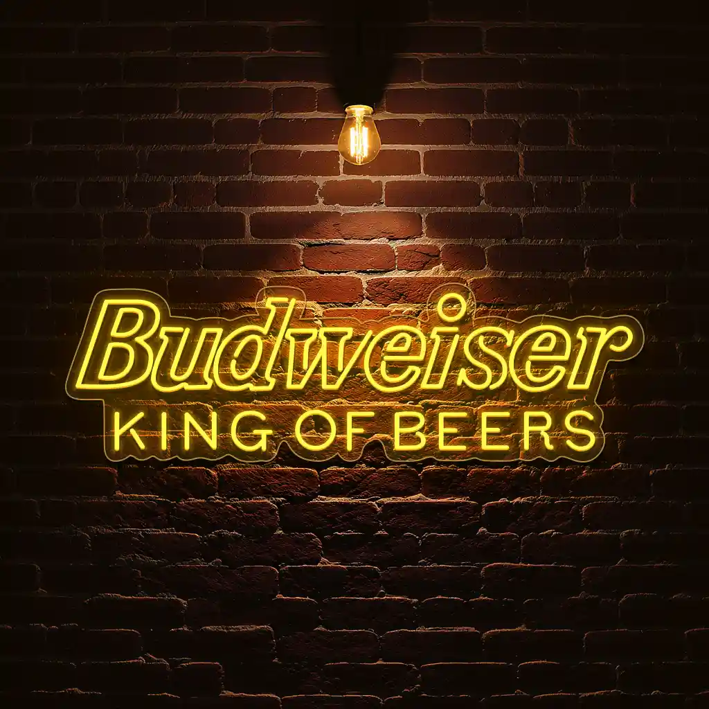 vibrant budweiser neon sign king of beers aesthetic decor 3 vibrant budweiser neon sign king of beers aesthetic decor 3