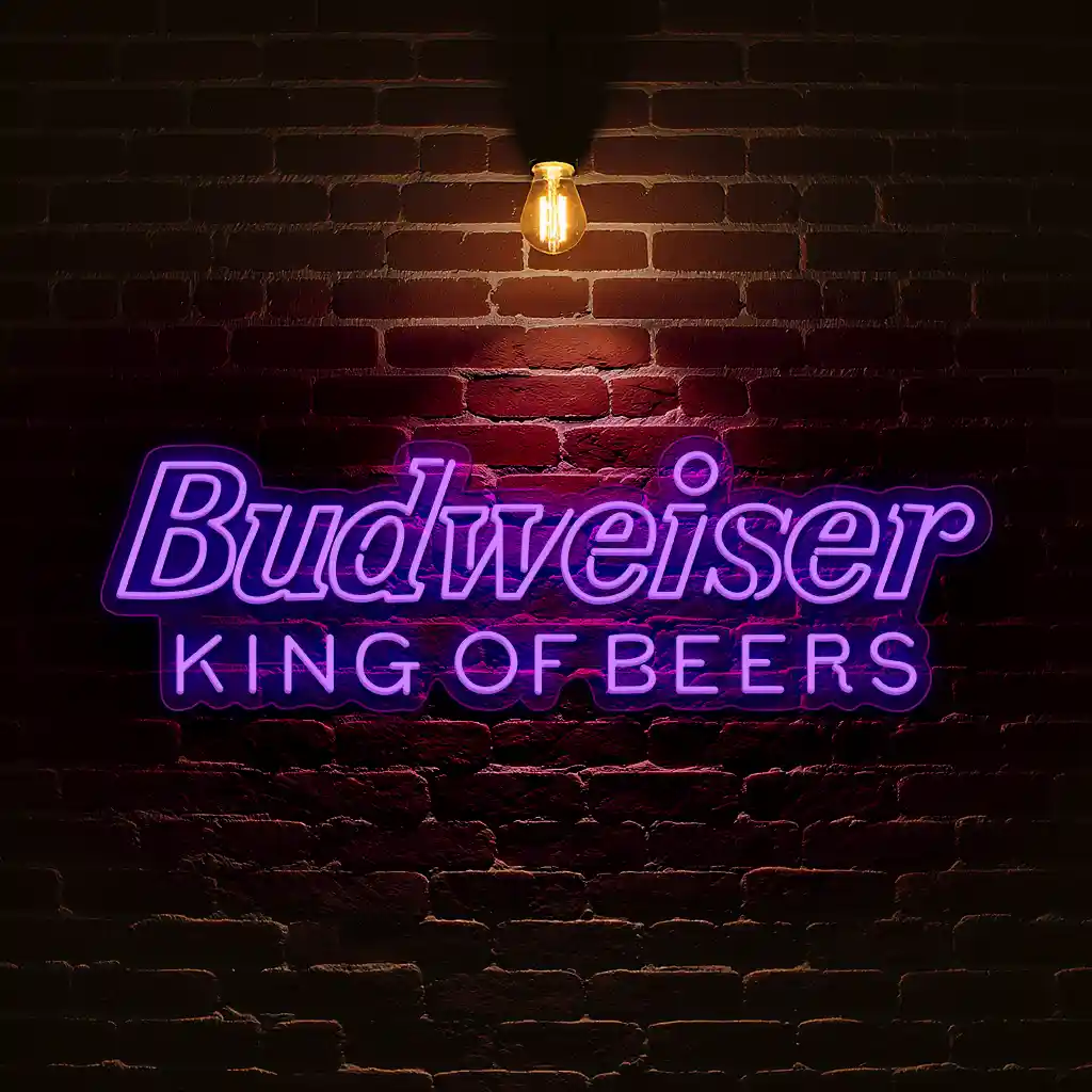 vibrant budweiser neon sign king of beers aesthetic decor 4 vibrant budweiser neon sign king of beers aesthetic decor 4