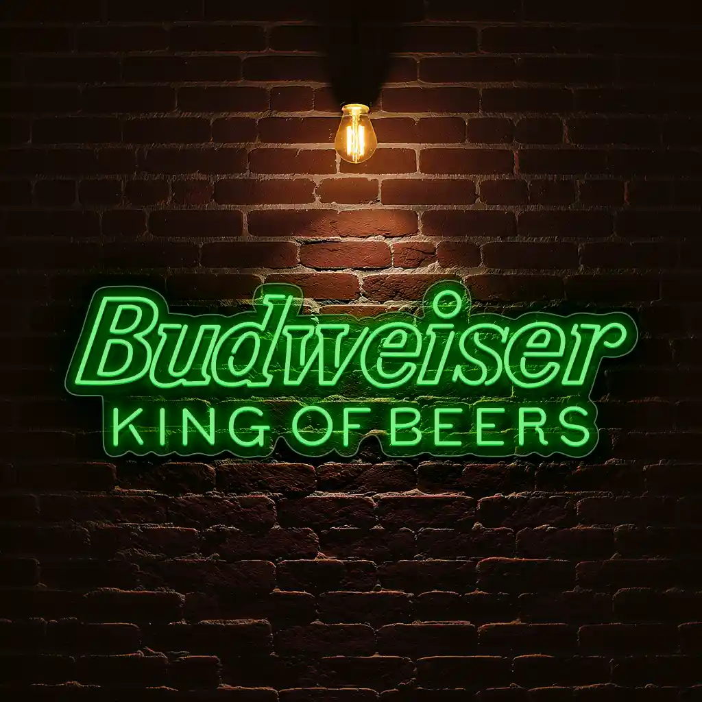 vibrant budweiser neon sign king of beers aesthetic decor 6 vibrant budweiser neon sign king of beers aesthetic decor 6