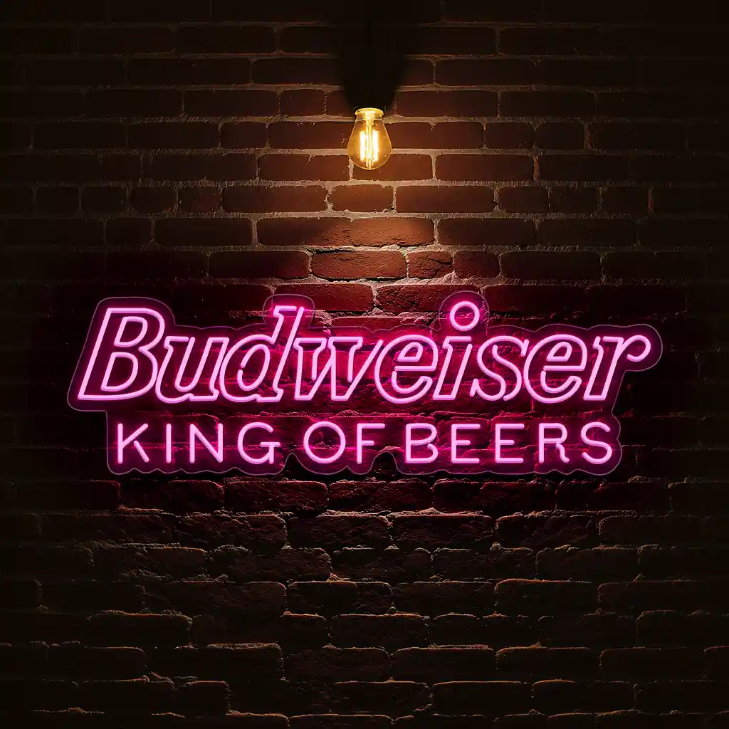 vibrant budweiser neon sign king of beers aesthetic decor 8 vibrant budweiser neon sign king of beers aesthetic decor 8