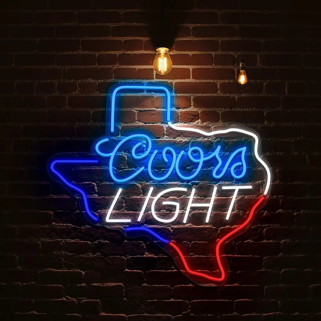 vibrant coors light neon sign in texas shape for home bar decor best selling vibrant coors light neon sign in texas shape for home bar decor best selling