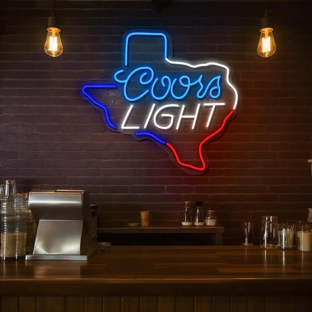 vibrant coors light neon sign in texas shape for home bar decor top rated vibrant coors light neon sign in texas shape for home bar decor top rated