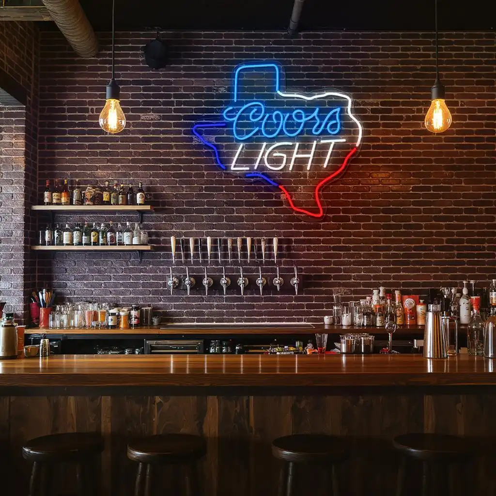 vibrant coors light neon sign in texas shape for home bar decor trendy vibrant coors light neon sign in texas shape for home bar decor trendy