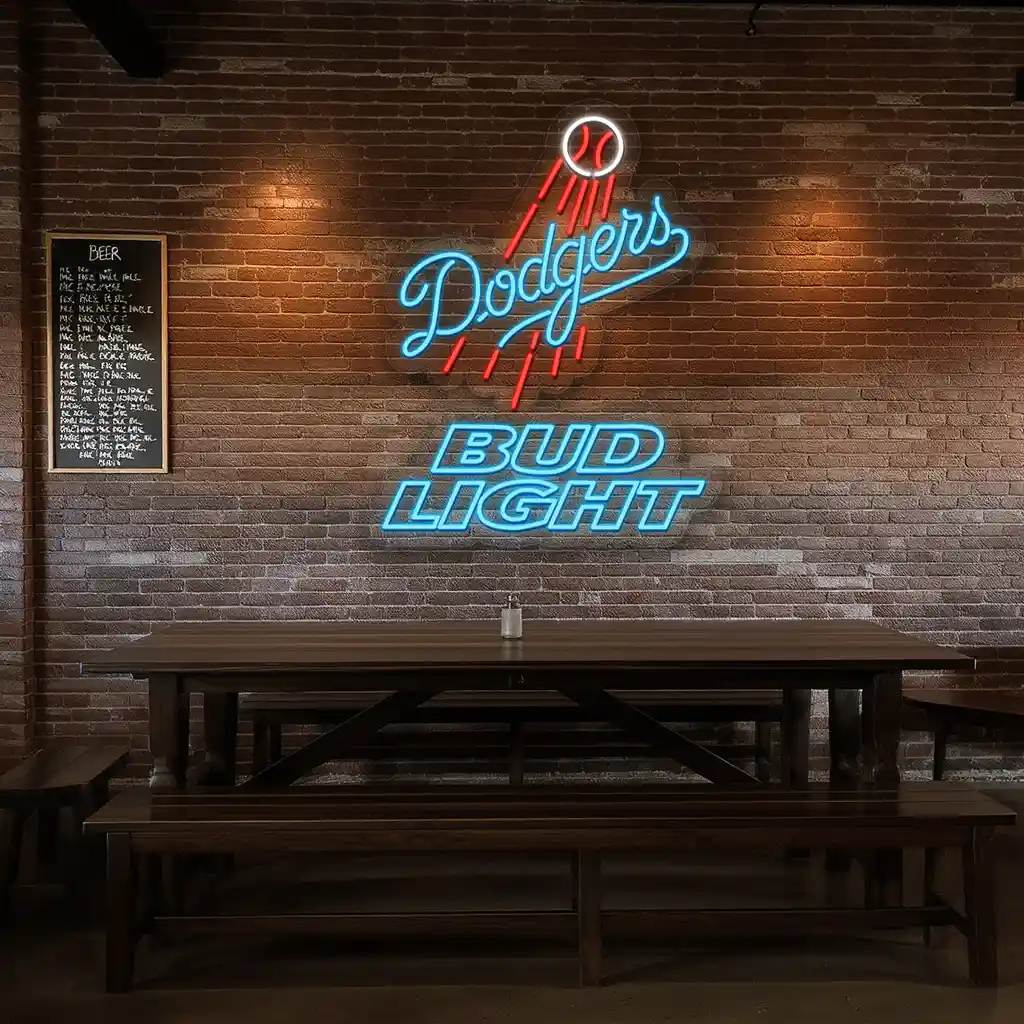 vibrant dodgers and bud light neon signs for man cave decor 3 vibrant dodgers and bud light neon signs for man cave decor 3