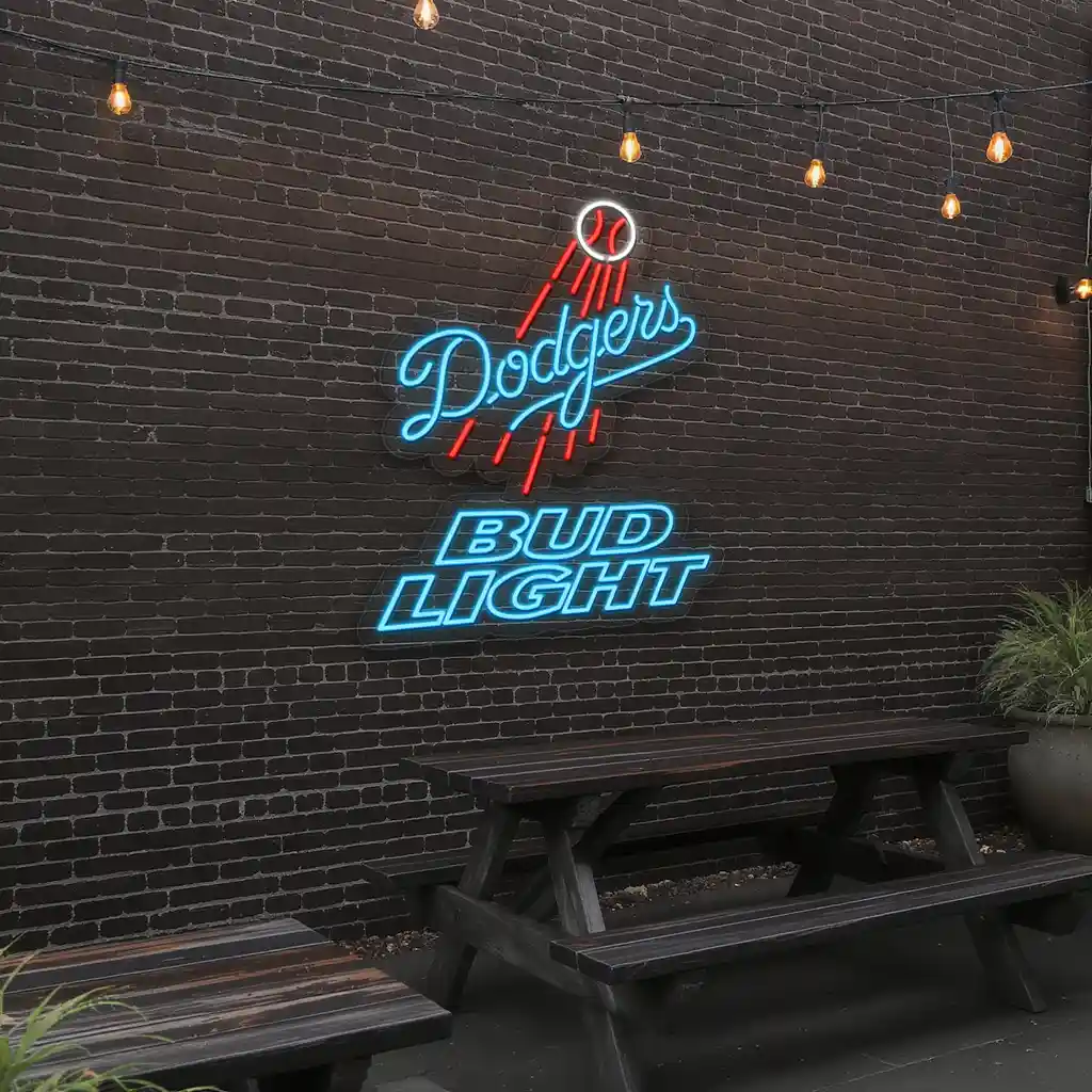 vibrant dodgers and bud light neon signs for man cave decor 6 vibrant dodgers and bud light neon signs for man cave decor 6