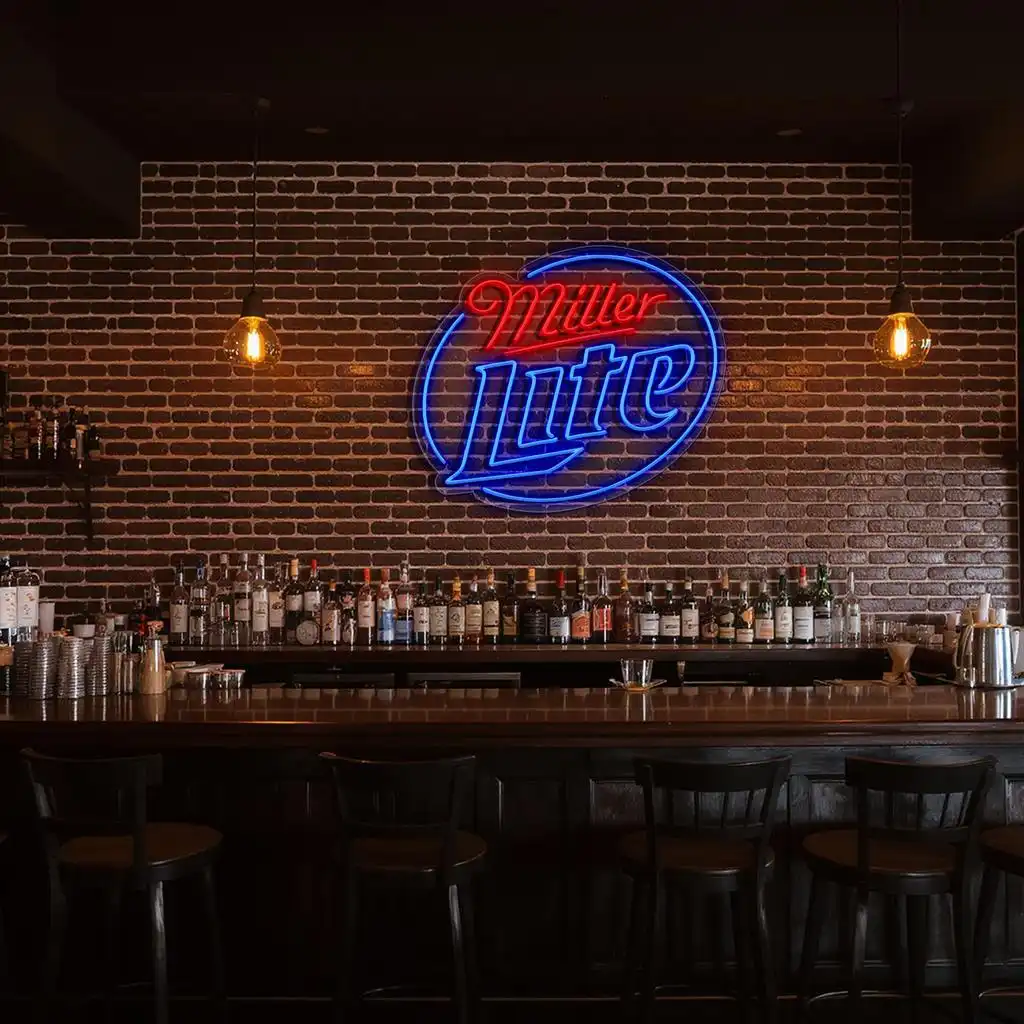 vibrant miller lite neon sign perfect bar decor ambiance fashion forward vibrant miller lite neon sign perfect bar decor ambiance fashion forward