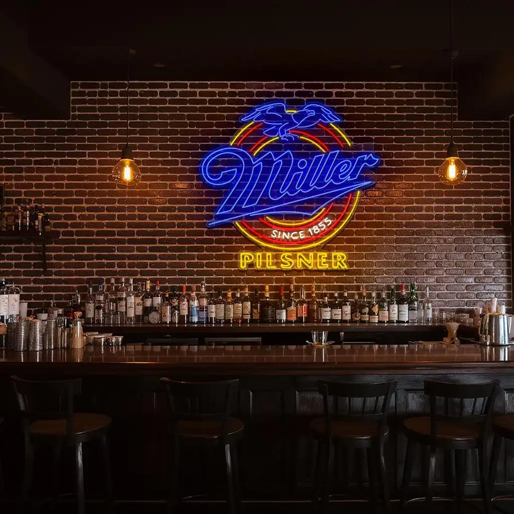 vibrant miller pilsner neon sign perfect for retro decor lovers fashion forward vibrant miller pilsner neon sign perfect for retro decor lovers fashion forward