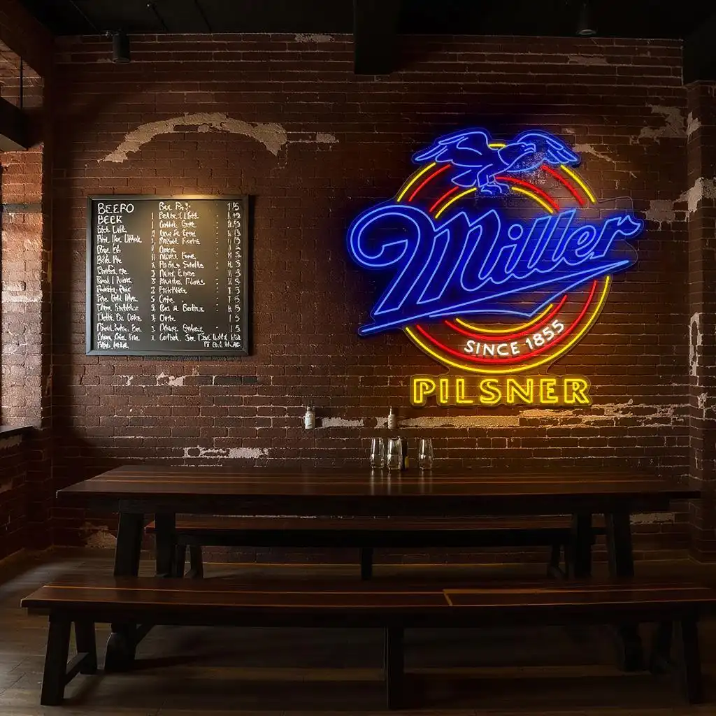 vibrant miller pilsner neon sign perfect for retro decor lovers high quality vibrant miller pilsner neon sign perfect for retro decor lovers high quality