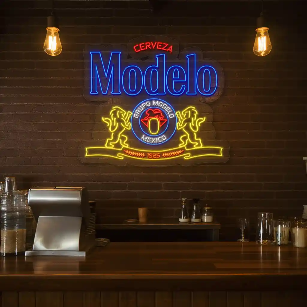 vibrant modelo neon sign perfect for your home bar decor fashion forward vibrant modelo neon sign perfect for your home bar decor fashion forward