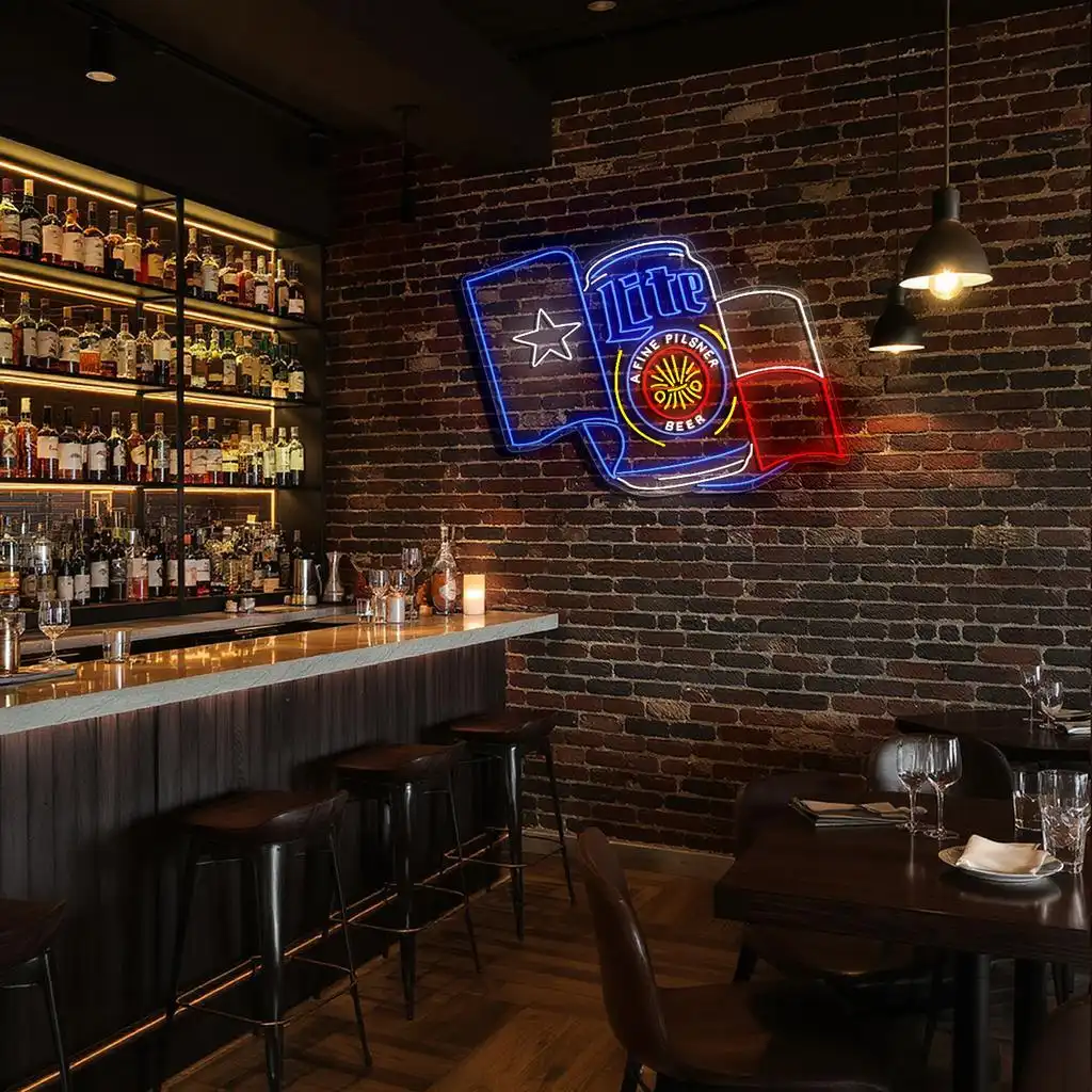 vibrant neon beer sign inspired by texas culture and craftsmanship trendy vibrant neon beer sign inspired by texas culture and craftsmanship trendy