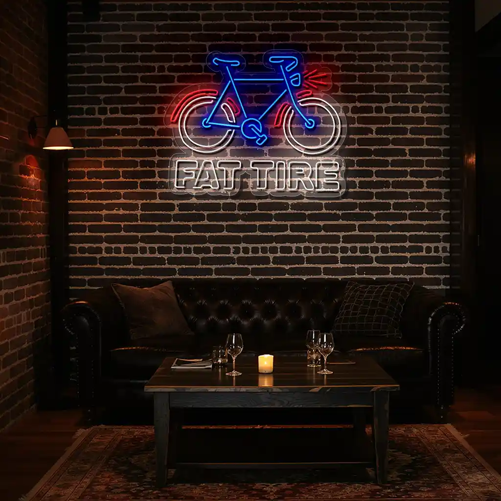 vibrant neon bicycle sign for fat tire lovers and enthusiasts new arrival vibrant neon bicycle sign for fat tire lovers and enthusiasts new arrival
