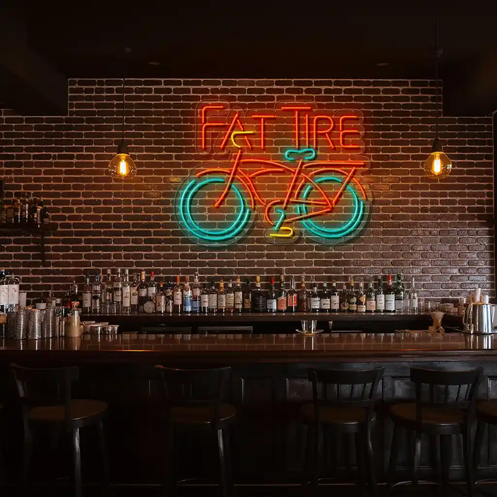 vibrant neon bicycle sign perfect for biking enthusiasts fashion forward vibrant neon bicycle sign perfect for biking enthusiasts fashion forward