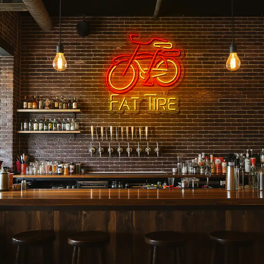 vibrant neon bike sign for fat tire perfect for cycling enthusiasts high quality vibrant neon bike sign for fat tire perfect for cycling enthusiasts high quality