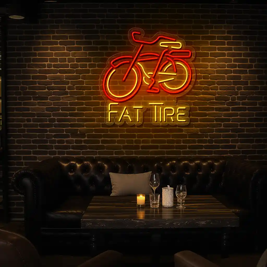 vibrant neon bike sign for fat tire perfect for cycling enthusiasts premium grade vibrant neon bike sign for fat tire perfect for cycling enthusiasts premium grade