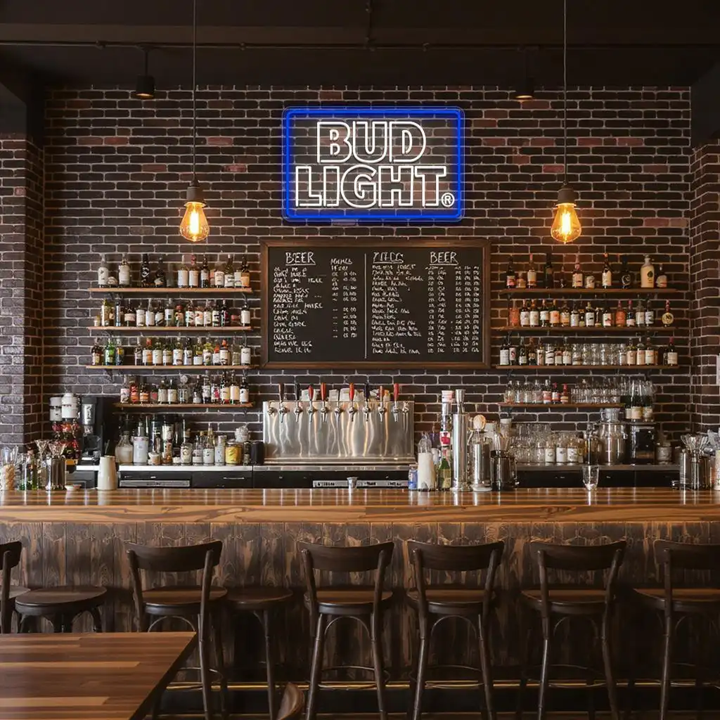 vibrant neon bud light sign for stylish bar or man cave decor trendy vibrant neon bud light sign for stylish bar or man cave decor trendy