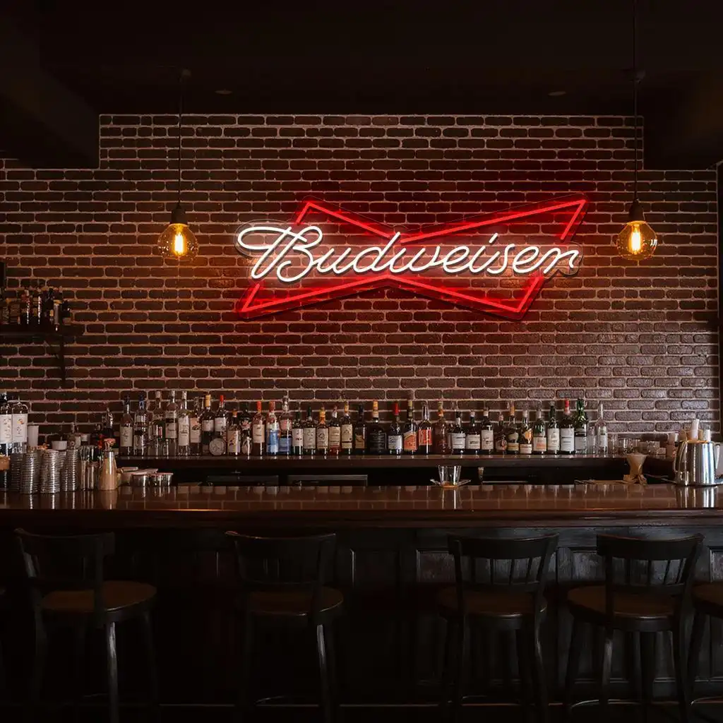 vibrant neon budweiser sign design for home or bar decor fashion forward vibrant neon budweiser sign design for home or bar decor fashion forward