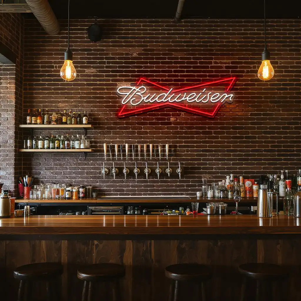 vibrant neon budweiser sign design for home or bar decor high quality vibrant neon budweiser sign design for home or bar decor high quality