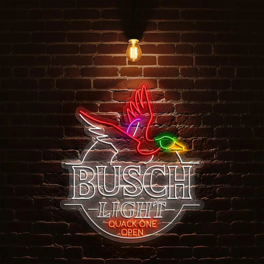 vibrant neon busch light sign quack one open design display best selling vibrant neon busch light sign quack one open design display best selling