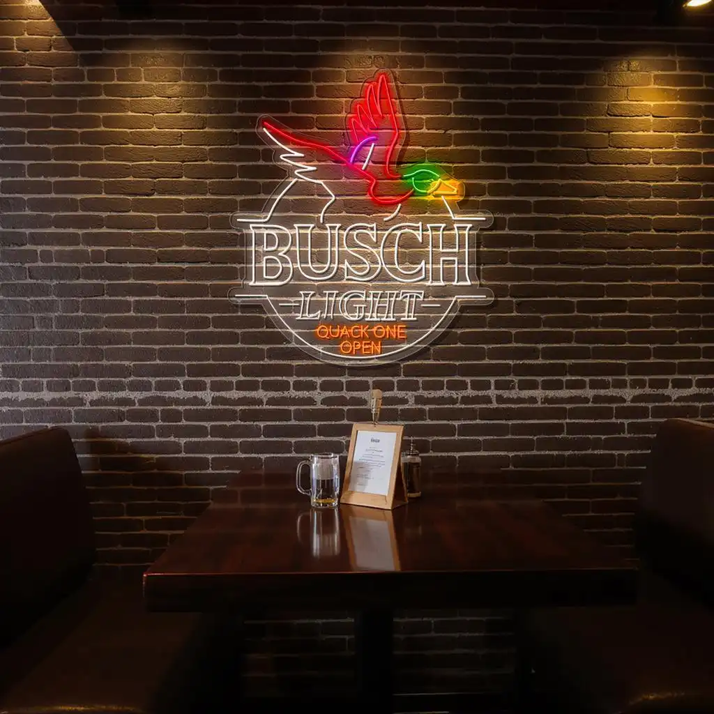 vibrant neon busch light sign quack one open design display new arrival vibrant neon busch light sign quack one open design display new arrival