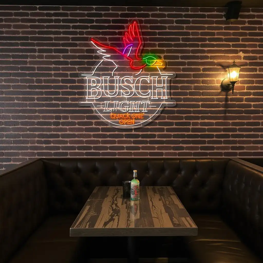 vibrant neon busch light sign quack one open design display top rated vibrant neon busch light sign quack one open design display top rated