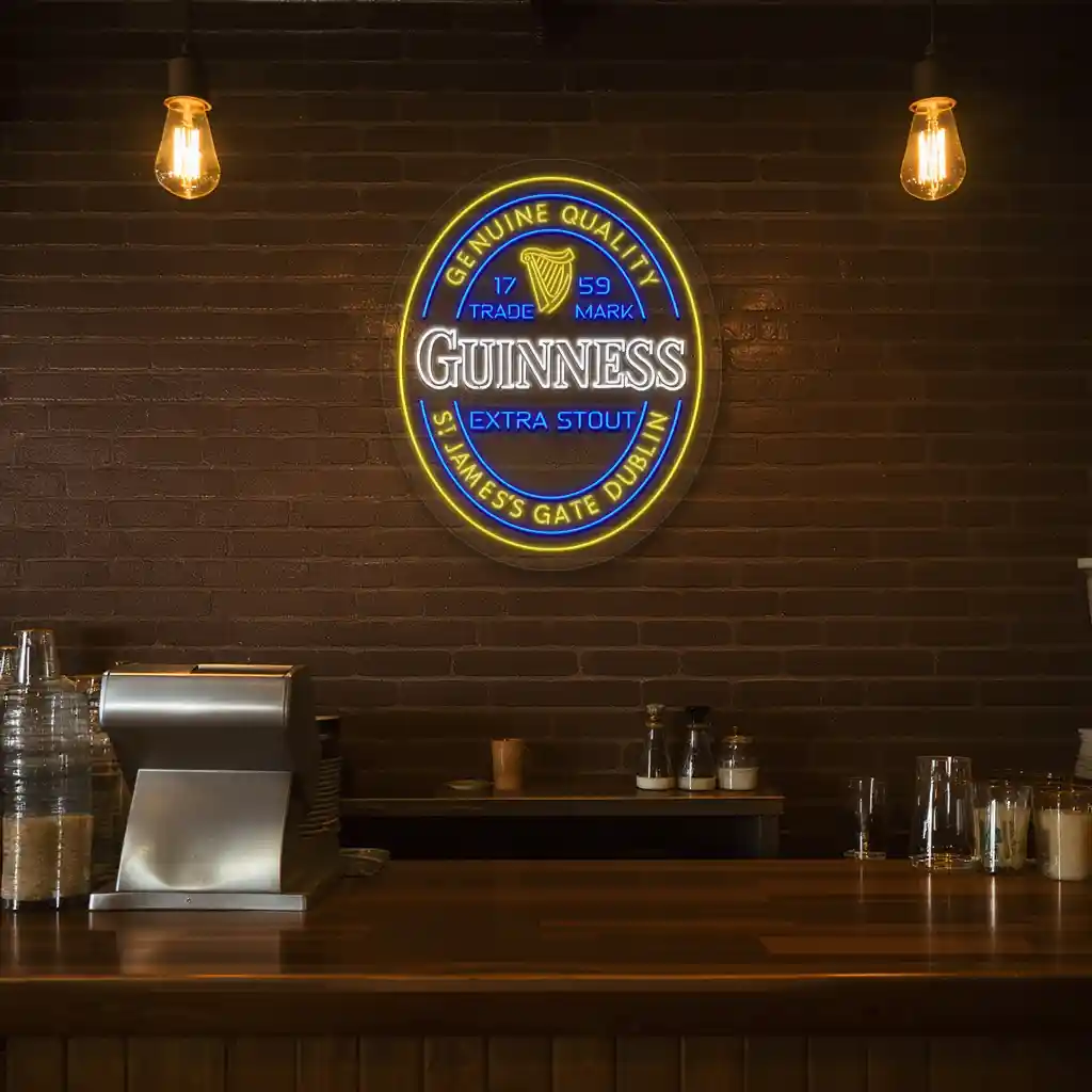 vibrant neon guinness sign perfect for pub and bar decor fashion forward vibrant neon guinness sign perfect for pub and bar decor fashion forward